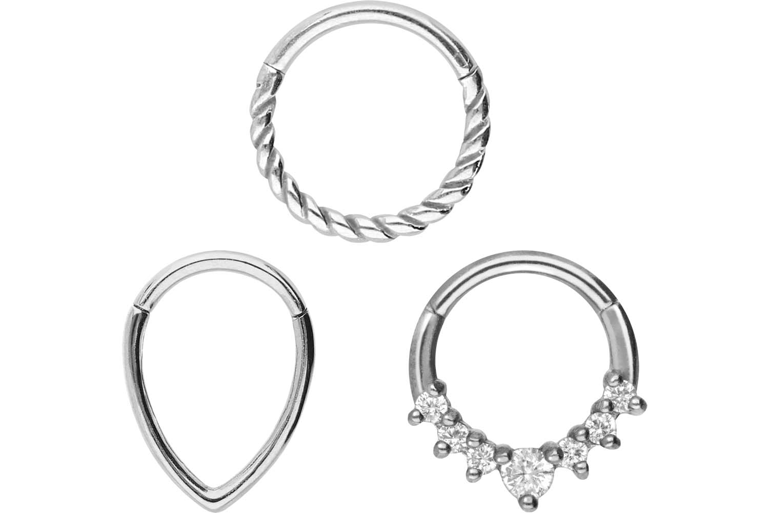 PIERCINGLINE Segmentring-clicker, titanium piercing voor septum, neus PIERCINGLINE Segmentring-clicker, titanium piercing voor septum, neus
